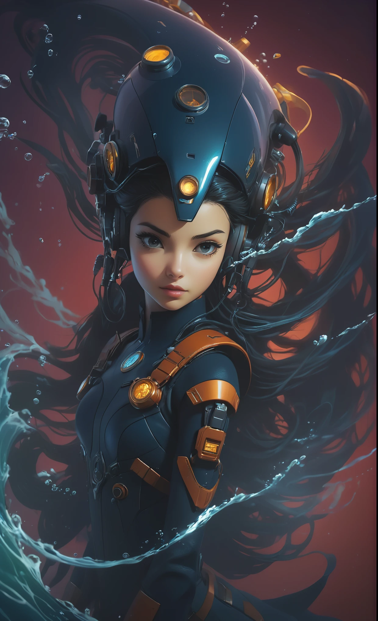 Nazare Subnautica vol.2 - New Nazare, by Luis Duarte, Nanopunk, blue shading, Nazare style, Element Water, Mythpunk, Graphic Interface, Space Art, Sci-Fic Art, Dark Influence, NijiExpress 3D v3, Kinetic Art, Datanoshing, Oilpainting, Ink v3, Splash style, Abstract Art, Abstract Tech, Cyber Tech Elements, Futuristic, Epic style, Illustrated v3, Deco Influence, AirBrush style, drawing