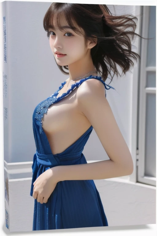 Close-up of a woman in a blue dress taking a photo, Young Sensual Gravure Idol, Young and cute gravure idol, Young and skinny gravure idol, Slim girl model photo, Young Gravure Idol, korean female fashion model, realistic Young Gravure Idol, Cute Korean Actresses、Ultra high definition、masterpiece、correct、Anatomically correct、Textured skin、Very detailed、High detail、high quality、最high quality、High resolution、8k、Surrealism、Raw photo、whole body、Beautiful Teenage Woman、One Japanese woman、Big beautiful eyeedium 