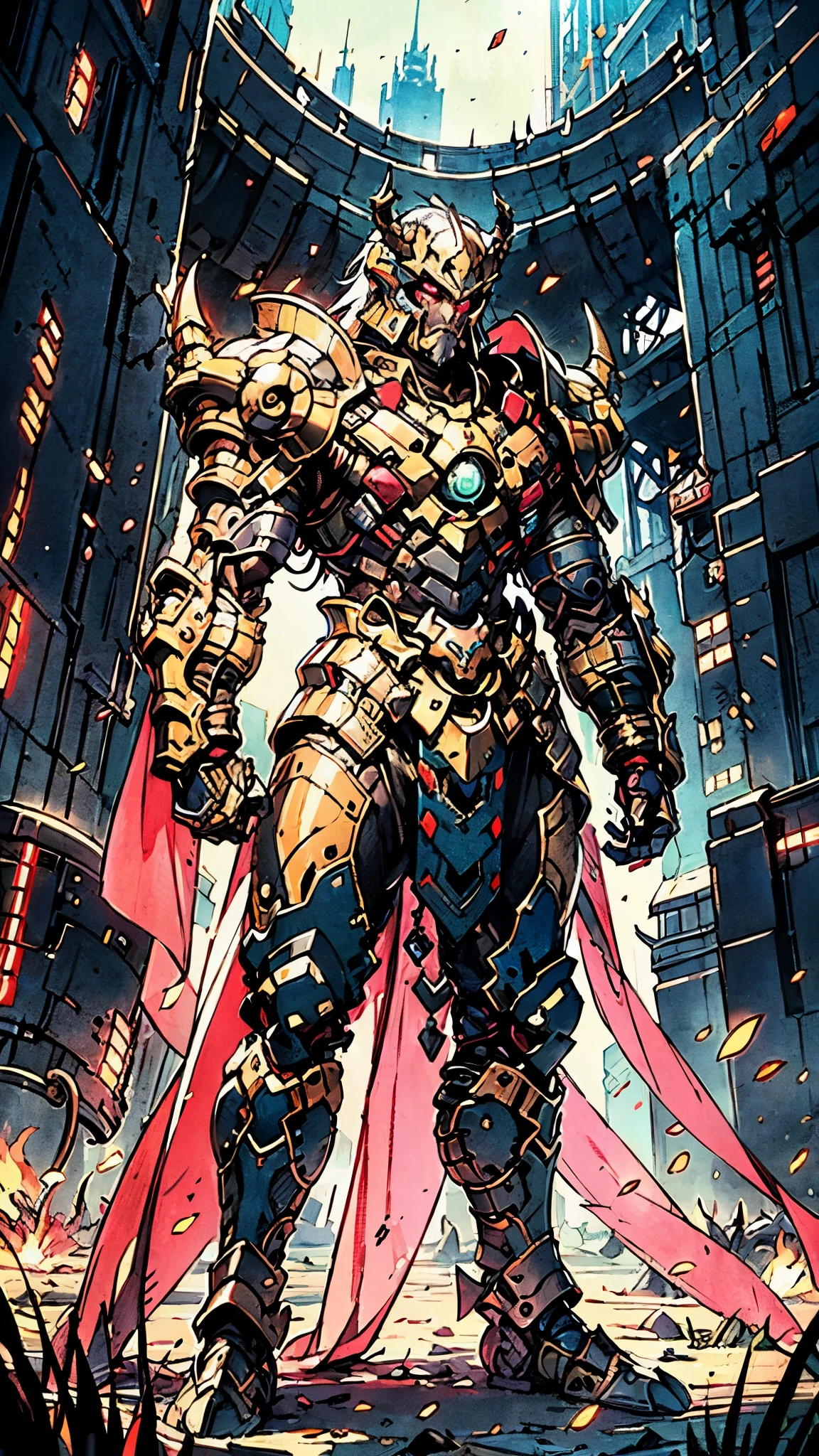 A man wearing a full-face helmet, a fantasy-style biomecha armored combat suit, green eyes, a composite layered chest armor, fully enclosed shoulder guards, matching arm and leg guards, the belt is adorned with dragon claw grasping orbs, primarily black with red accents, the design balances heavy with agility, a high-tech biological armor, concept inspired by dragons,stand on the top of a skyscraper in a futuristic sci-fi city, this character embodies a finely crafted fantasy-surreal style armored hero in anime style, exquisite and mature manga art style, ((male:1.5, element, plasma, energy)), metallic, real texture material, dramatic, high definition, best quality, highres, ultra-detailed, ultra-fine painting, extremely delicate, professional, perfect body proportions, golden ratio, anatomically correct, symmetrical face, extremely detailed eyes and face, high quality eyes, creativity, RAW photo, UHD, 32k, Natural light, cinematic lighting, masterpiece-anatomy-perfect, masterpiece:1.5