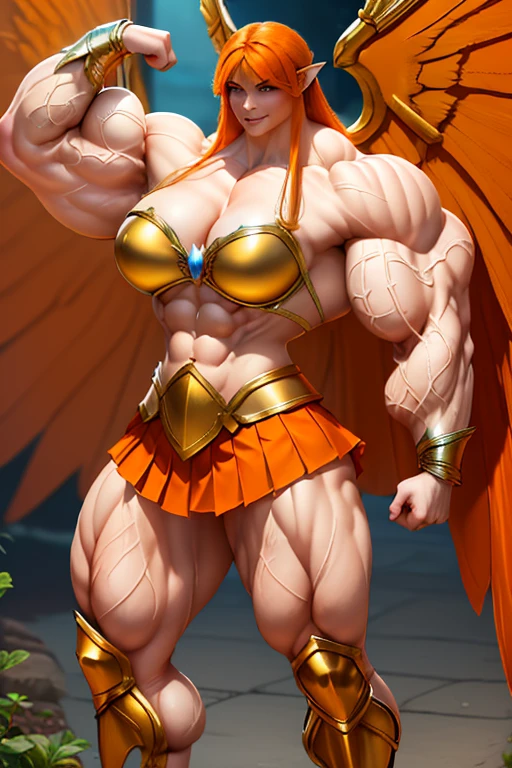 masterpiece, best quality), best resolution, (4wings:1.5), Astolfo, halo, pink angel wings, naked, gigantic penis with gigantic balls, gigantic muscular body, full body.