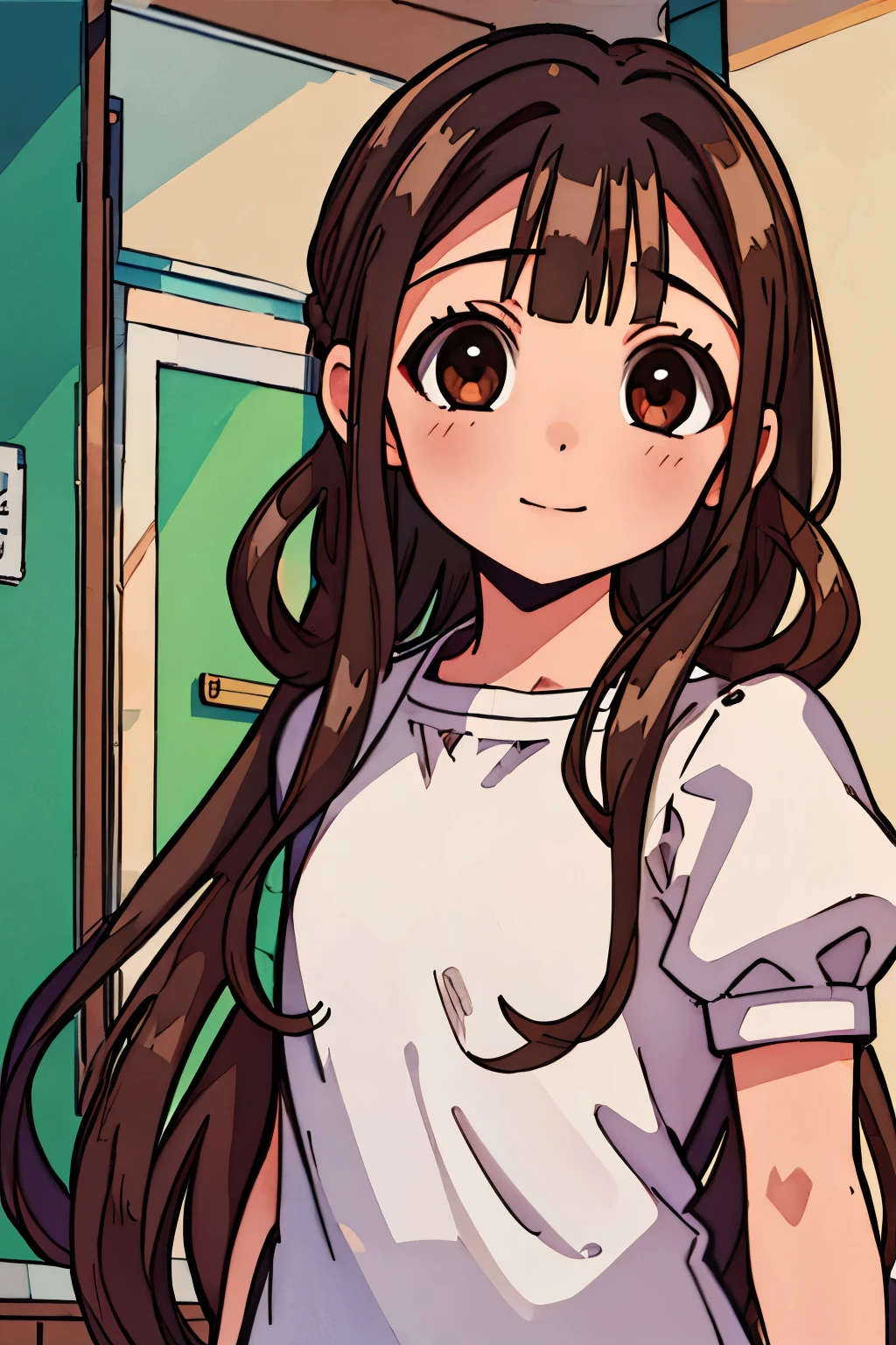 masterpiece, best quality, wallpaper, 2 girl, boy , looking at viewer, upper body, depth of field, , realistic, aoi_akane, brown hair, brown eyes, long hair girl , short hair boy , , ,