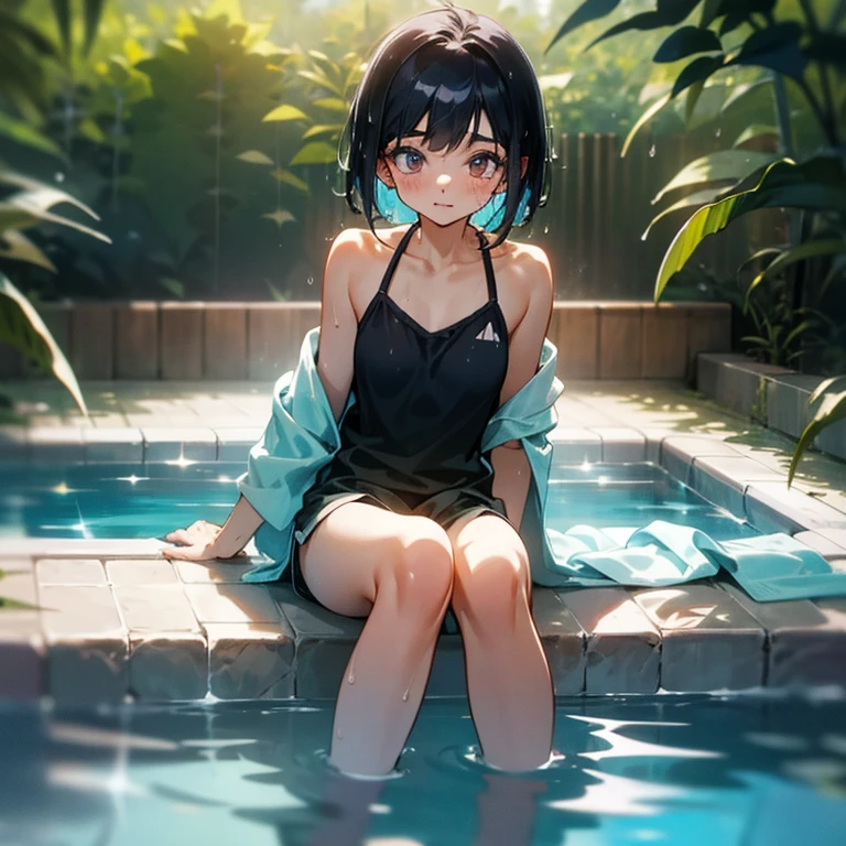 Cool girl、Boyish Girl、Sporty、tits、Wet and transparent、halter neck camisole 、Shorts、Underwear is visible、I have a towel、Wet、oil、slimy、Pixie Cut、black hair color
、high school girl、Gal、Dark brown skin、garden、Pool、tall、Slender beauty、Curved waist、Beautiful clavicle、