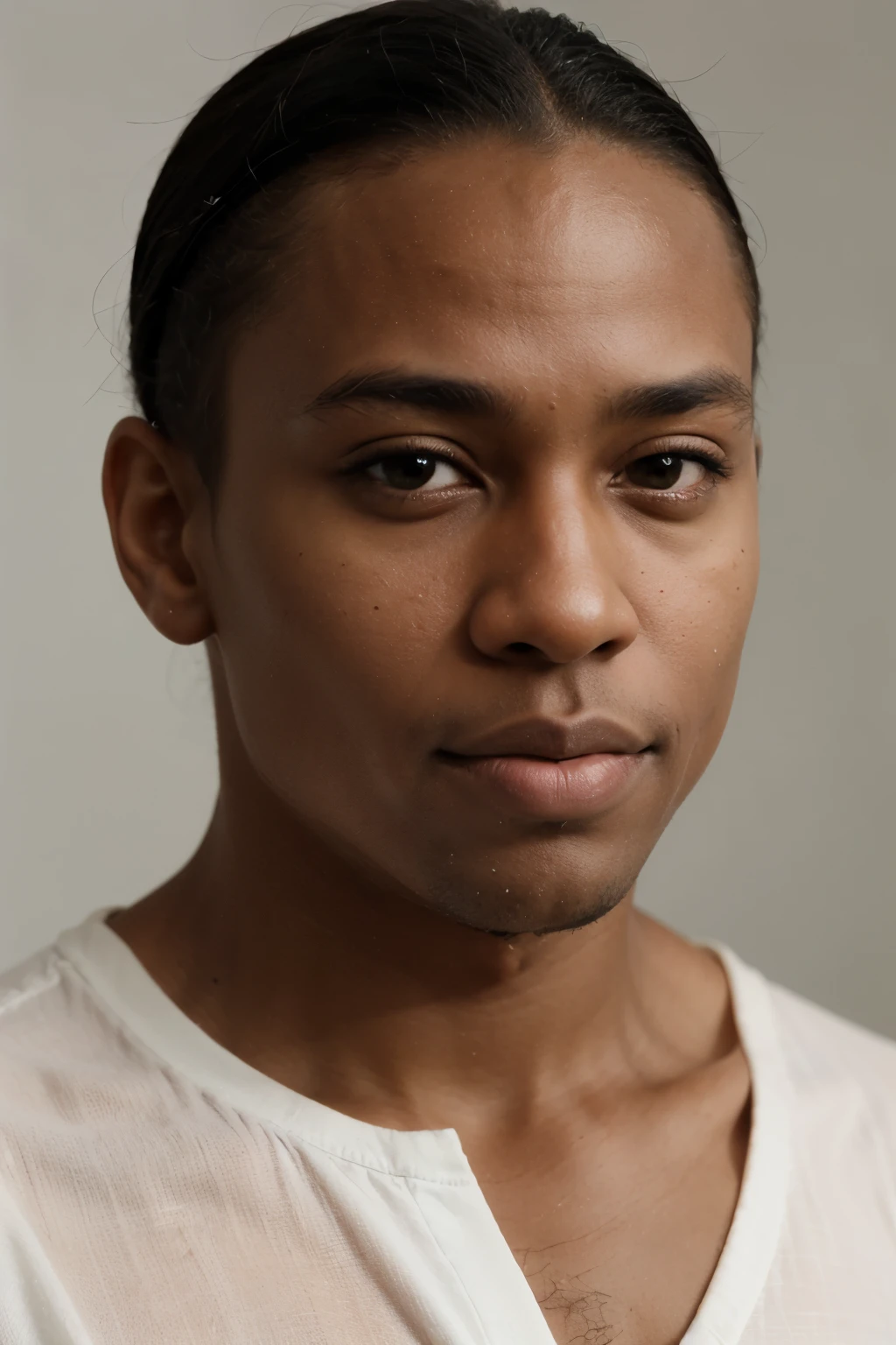 portrait of adult black skinned male. on a white background. HD