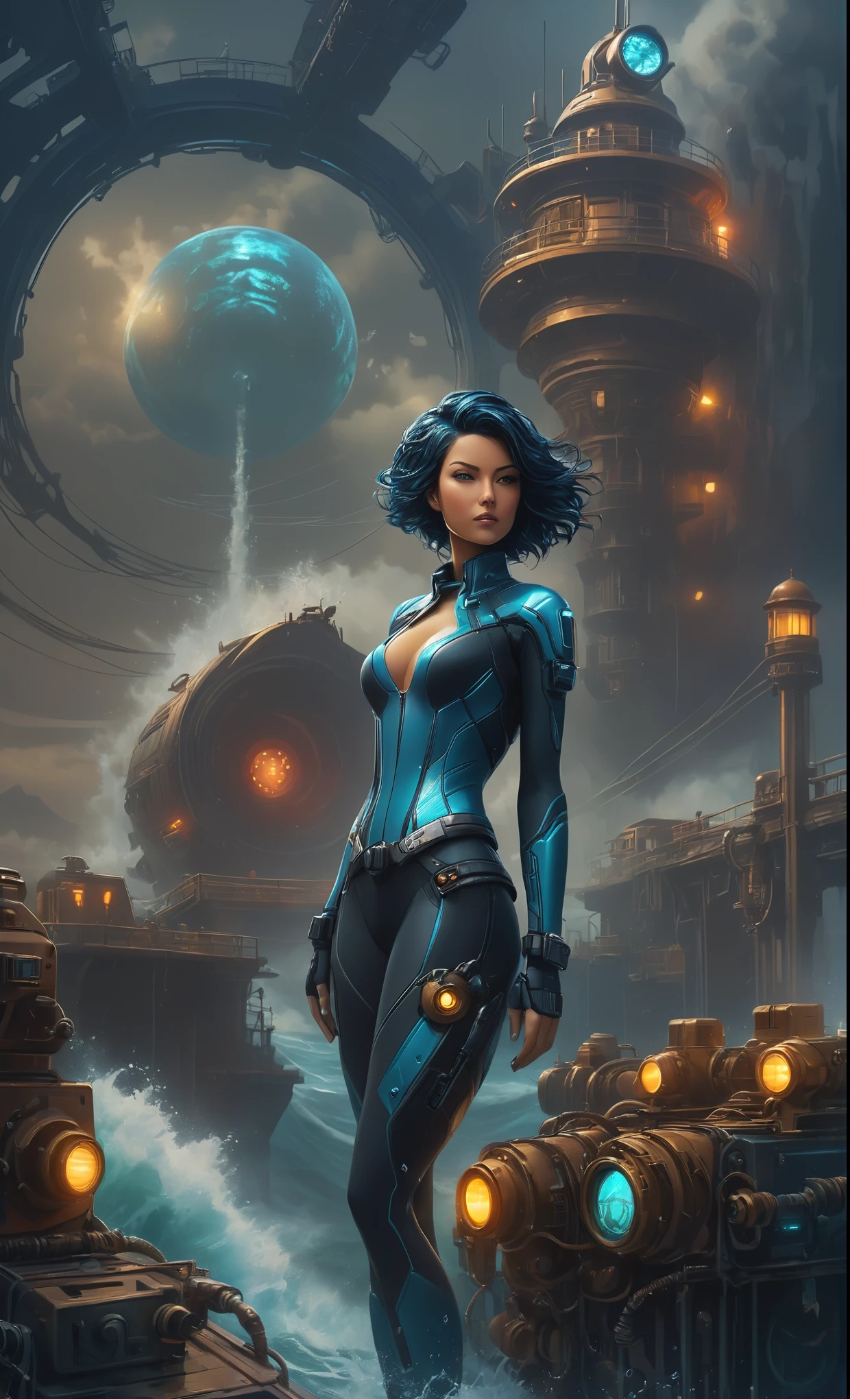 Nazare Subnautica vol.2 - New Nazare, by Luis Duarte, Nanopunk, blue shading, Nazare style, Element Water, Mythpunk, Graphic Interface, Space Art, Sci-Fic Art, Dark Influence, NijiExpress 3D v3, Kinetic Art, Datanoshing, Oilpainting, Ink v3, Splash style, Abstract Art, Abstract Tech, Cyber Tech Elements, Futuristic, Epic style, Illustrated v3, Deco Influence, AirBrush style, drawing