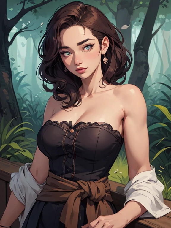 Female character in cartoon style Digital art style illustration Cartoon image of a woman .Ilustra??o estilo desenho animado, estilo de arte dos desenhos animados, Ella Purnel lestilo Cartoon style digital illustration artgerm style cartoon art style, digital illustration style, design de personagens altamente detalhado, arte digital detalhada coragem, Forest fan art, Design de personagens de retrato, beautiful digital illustration, retrato de alta qualidade, Arte em quadrinhos, mulher jovem cabelo com transas lindas . Beautiful lined eyes Medium large bust and wonderful sexy clothes. image expression of sexual desire from the waist to the illustration Ella Purnellstyle Cartoon style digital illustration artgerm style