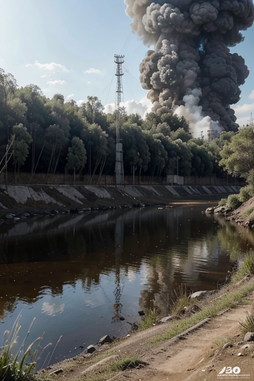 hazme una imagen animada sobre la contaminacion termica