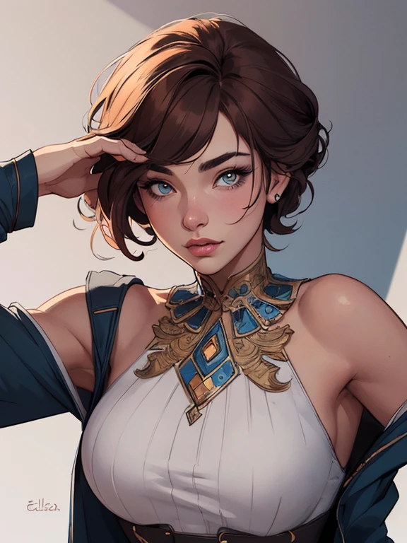 Personagem mulher estilo atompunk Fiona rainha Anna de Arendelle com marcas de guerras Imagem de desenho animado de uma mulher .Ilustra??o estilo desenho animado, estilo de arte dos desenhos animados, estilo de arte dos desenhos animados, digital illustration style, estilo atompunk design de personagens altamente detalhado, arte digital detalhada coragem, Forest fan art, Design de personagens de retrato, beautiful digital illustration, retrato de alta qualidade, Arte em quadrinhos, mulher jovem cabelo com transas lindas . Queen Anna of ArendelleBeautiful lined eyes Medium large bust and wonderful sexy clothes. image expression of sexual desire from waist to head illustration Queen Anne of Arendelle atompunk style Fallout 4 style pose playboy magazine