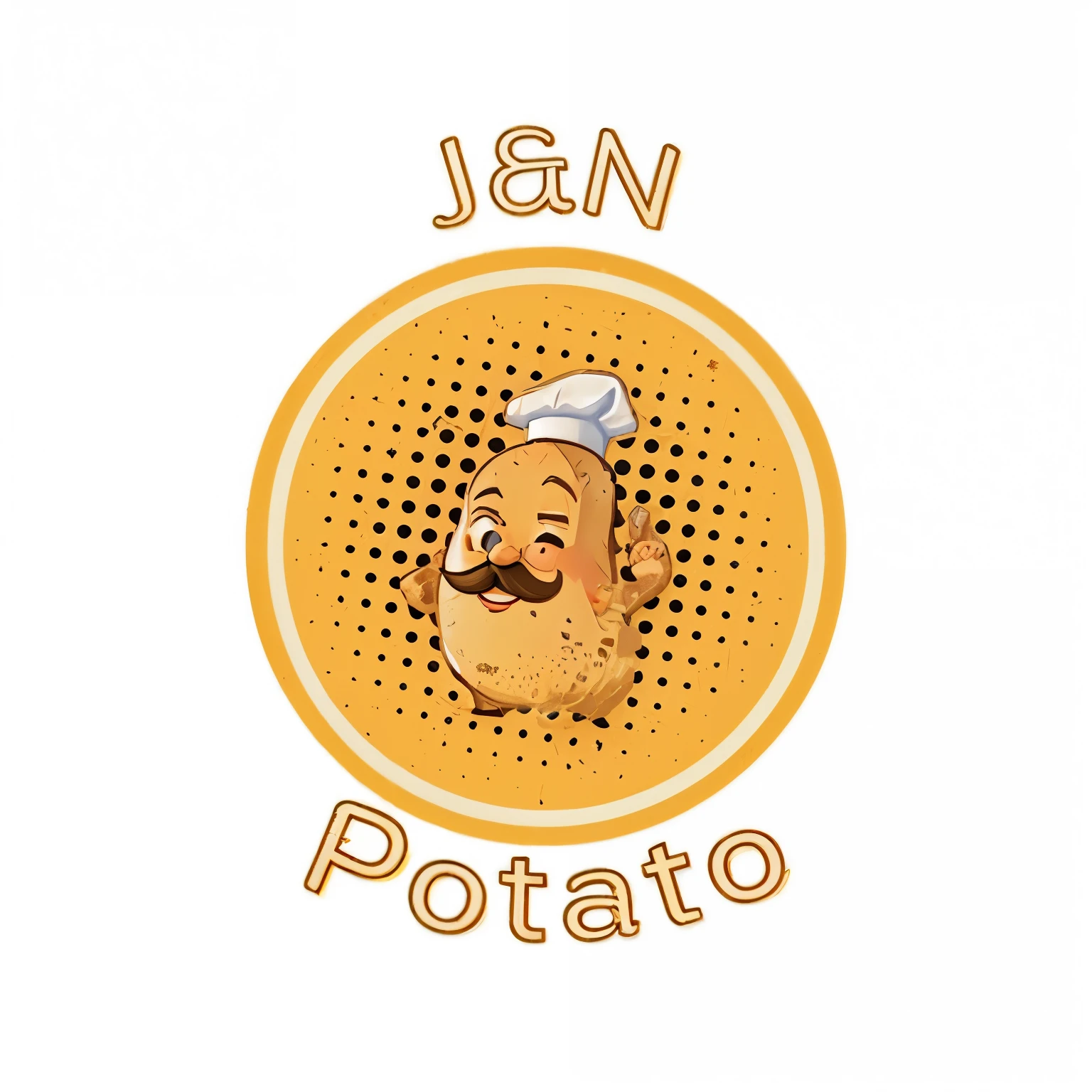 a cartoon character of a batata with a chef hat on, p. J.. n, batata, Direction: John Nicolson, by Jan VerkolJ.e, batata skin, logotipo arredondado, simple logo, logotipo ilustrado, peter dutton as a batata, J.aJ.aboonords flipJ.imtots, por Jim Nelson, mashed batataes, por Jens Sondergaard