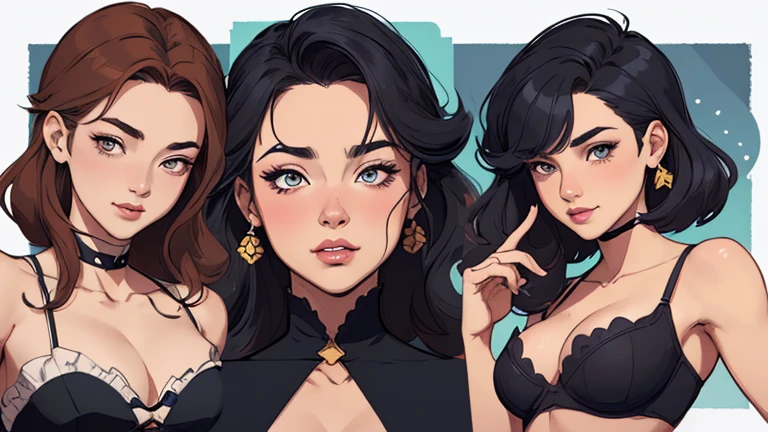 Female character in cartoon style Digital art style illustration Cartoon image of a woman .Ilustra??o estilo desenho animado, estilo de arte dos desenhos animados, Ella Purnel lestilo Cartoon style digital illustration artgerm style cartoon art style, digital illustration style, design de personagens altamente detalhado, arte digital detalhada coragem, Forest fan art, Design de personagens de retrato, beautiful digital illustration, retrato de alta qualidade, Arte em quadrinhos, mulher jovem cabelo com transas lindas . Beautiful lined eyes Medium large bust and wonderful sexy clothes. image expression of sexual desire from the waist to the illustration Ella Purnellstyle Cartoon style digital illustration artgerm style