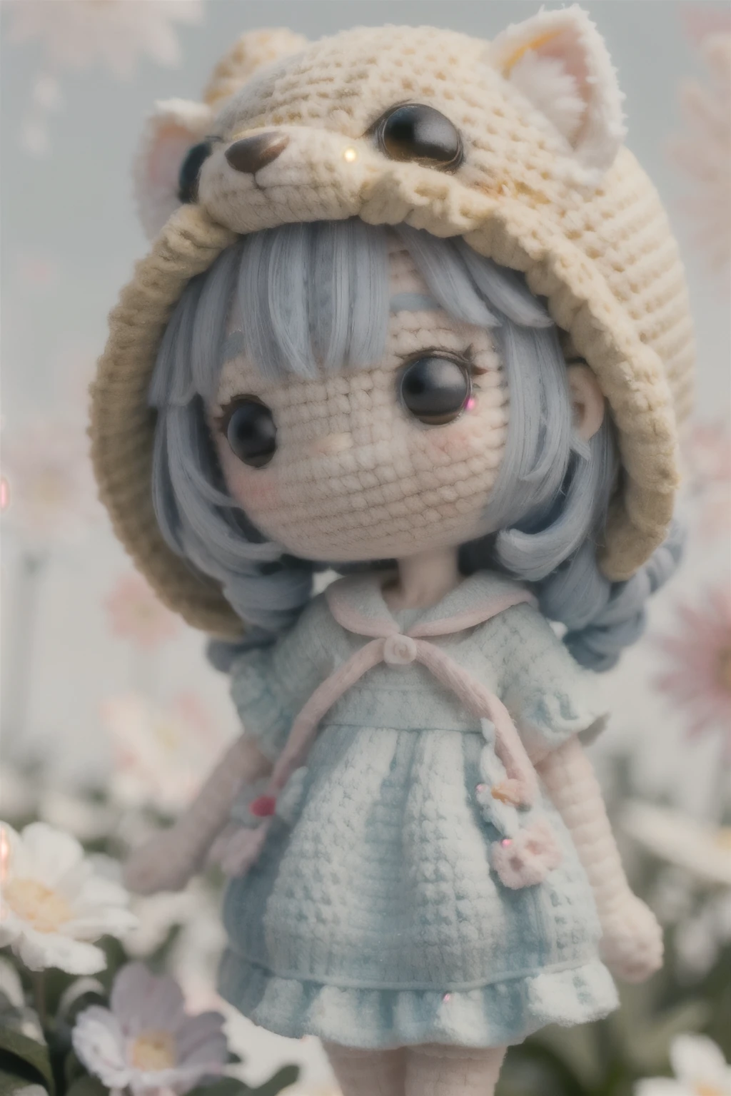 A dreamlike collaboration between a cute raccoon and a 、Girls in vibrant colors