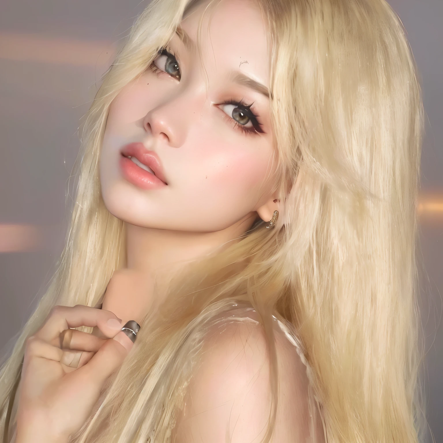 um close de uma mulher com longos cabelos loiros e um anel, ava max, longos cabelos loiros e olhos grandes, long cabelo loiro e olhos grandes, cabelo loiro muito claro, com longos cabelos loiros, cabelo loiro extremamente claro, lalisa manobal, parque roseanne de blackpink, fair and pale skin!!, cabelo loiro e olhos grandes, jennie kim, jennie, jennie blackpink