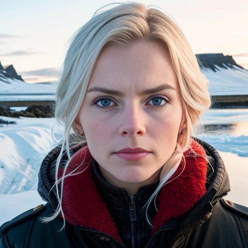 Icelanders gathered focus on face.