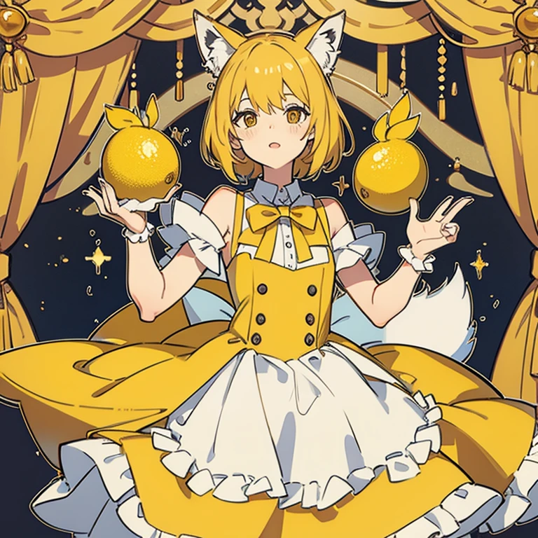 Fox dressed as a lemon