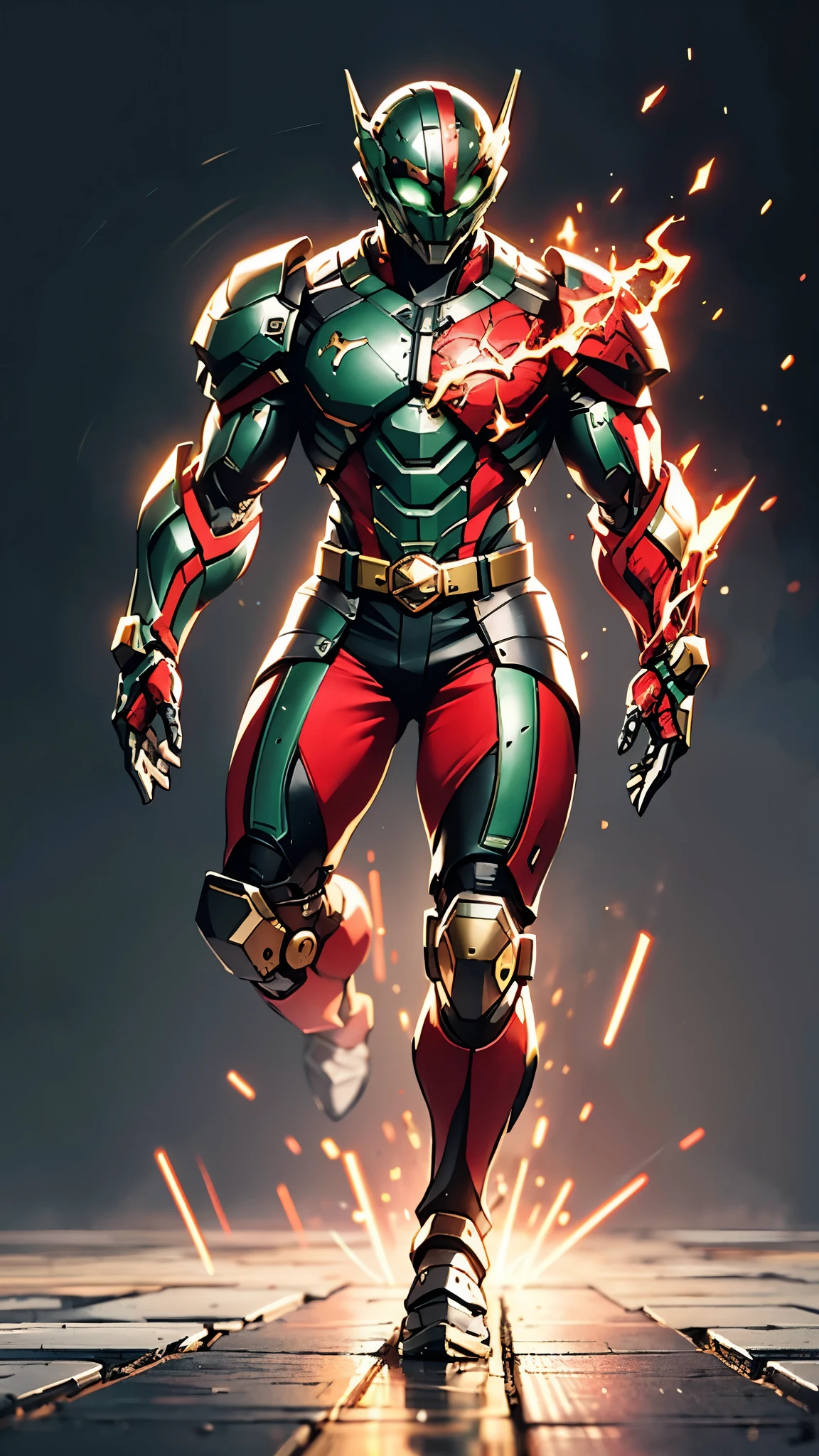 A man wearing a full-face helmet, a fantasy-style biomecha armored combat suit, green eyes, a composite layered chest armor, fully enclosed shoulder guards, matching arm and leg guards, the belt is adorned with dragon claw grasping orbs, primarily black with red accents, the design balances heavy with agility, a high-tech biological armor, concept inspired by dragons,stand on the top of a skyscraper in a futuristic sci-fi city, this character embodies a finely crafted fantasy-surreal style armored hero in anime style, exquisite and mature manga art style, ((male:1.5, element, plasma, energy)), metallic, real texture material, dramatic, high definition, best quality, highres, ultra-detailed, ultra-fine painting, extremely delicate, professional, perfect body proportions, golden ratio, anatomically correct, symmetrical face, extremely detailed eyes and face, high quality eyes, creativity, RAW photo, UHD, 32k, Natural light, cinematic lighting, masterpiece-anatomy-perfect, masterpiece:1.5