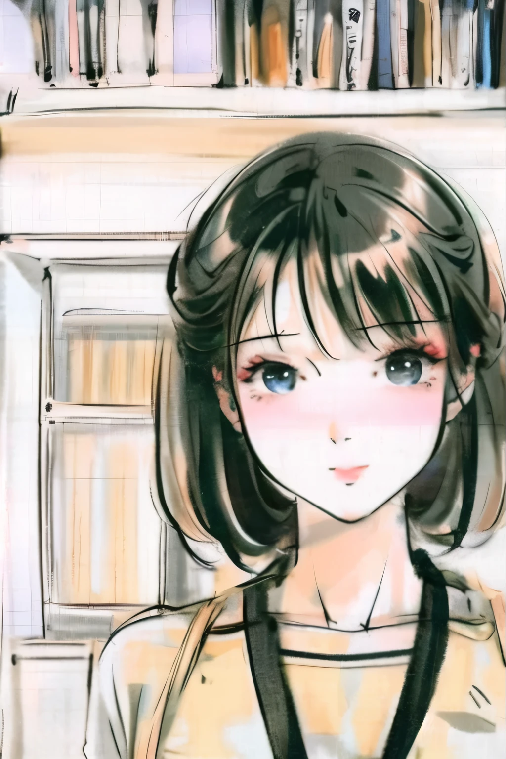 beautiful, alone, 最high quality, High resolution,masterpiece, high quality, One girl, sketch, drawing, pencil speed drawing works, ((user manual, sketch:1.5)),