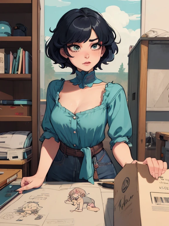 Female character in cartoon style Digital art style illustration Cartoon image of a woman .Ilustra??o estilo desenho animado, estilo de arte dos desenhos animados, Ella Purnel lestilo Cartoon style digital illustration artgerm style cartoon art style, digital illustration style, design de personagens altamente detalhado, arte digital detalhada coragem, Forest fan art, Design de personagens de retrato, beautiful digital illustration, retrato de alta qualidade, Arte em quadrinhos, mulher jovem cabelo com transas lindas . Beautiful lined eyes Medium large bust and wonderful sexy clothes. image expression of sexual desire from the waist to the illustration Ella Purnellstyle Cartoon style digital illustration artgerm style