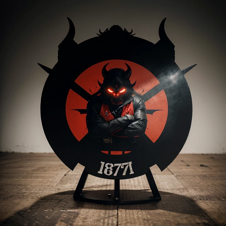 Logo that is related to a bullet and a demon and that the word is “187ty”