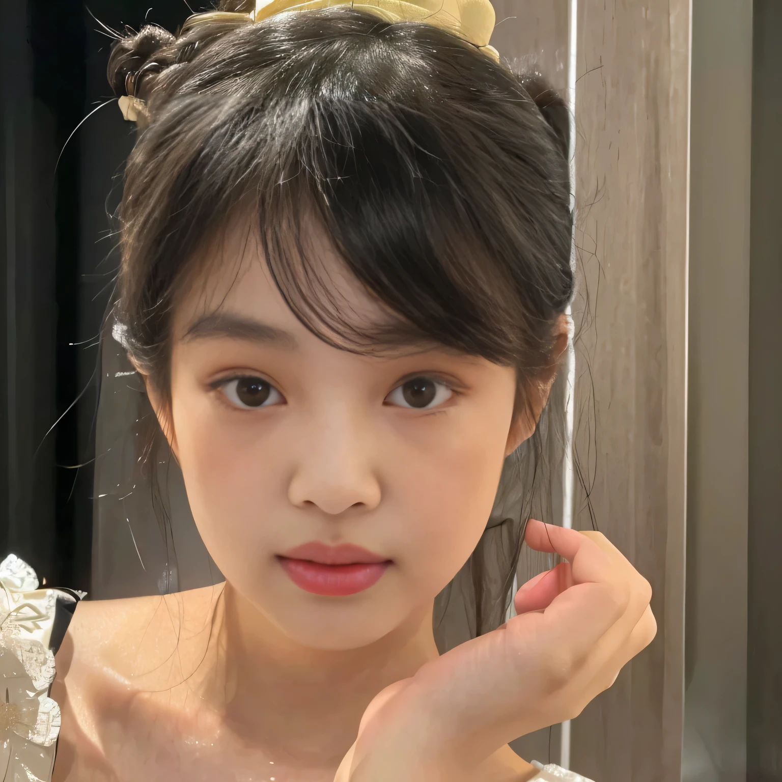 Little Face Girl, Cowboy Camera, Chinese dress、looking at wiener、be sweaty