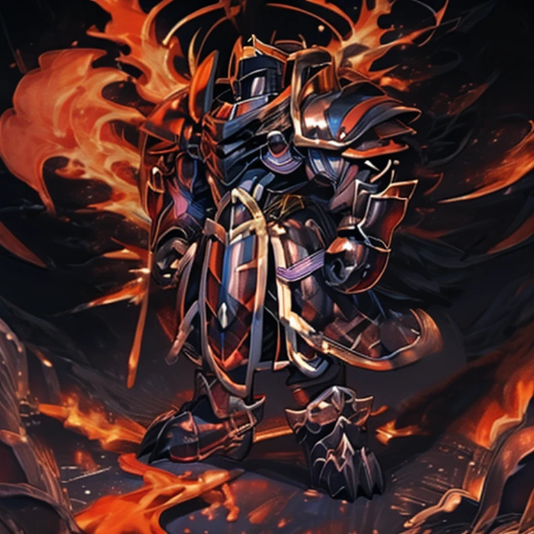 (masterpiece, best quality, detailed:1.2) (Pokémon) LUCARIO, detailed full body, a knight's mechanical armor, glowing wide and heavy armor, wears full body armor. massive muscles, huge pecs, chiseled abs, huge pectorals, exaggeratedly huge muscles. wearing a cloak. unusually developed muscular body big muscle, pecs, triceps, traps, waist narrow, unusually developed muscular body, Dark knight, BlackKnight_fe, The claws are sharp, Sharp teeth, He wears a black cloak on his back.