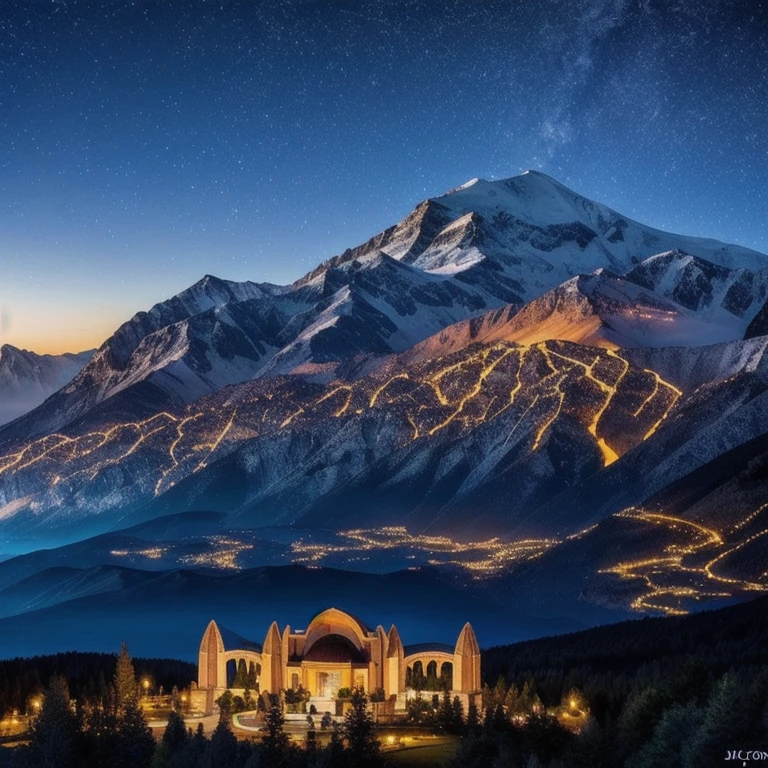 landscape of mount olympus, ethereal and majestic, nighttime, the architecture teems with magic and energy, v0id3nergy (jg-jc0n:1.3) void magic(grin:1.1)