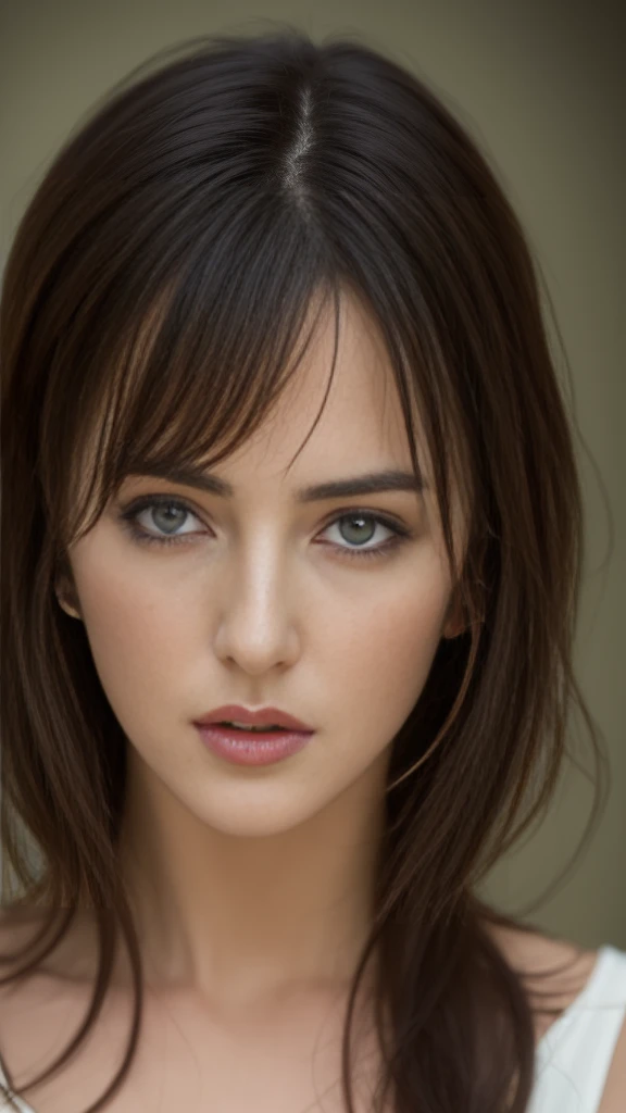 Surreal portrait of Monica Bellucci, photorealistic, highly detailed face, 8k, 1 girl, Upper body, view audience, official attire, long hair, black hair