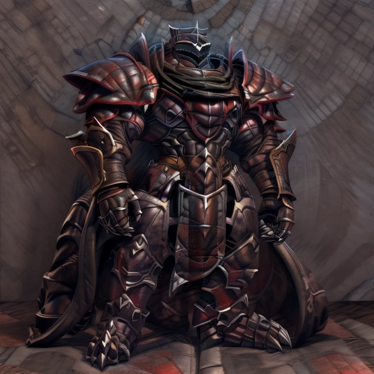 (masterpiece, best quality, detailed:1.2) (Pokémon) Incineroar, detailed full body, a knight's mechanical armor, glowing wide and heavy armor, wears full body armor. massive muscles, huge pecs, chiseled abs, huge pectorals, exaggeratedly huge muscles. wearing a cloak. unusually developed muscular body big muscle, pecs, triceps, traps, waist narrow, unusually developed muscular body, Dark knight, BlackKnight_fe, The claws are sharp, Sharp teeth, He wears a black cloak on his back.