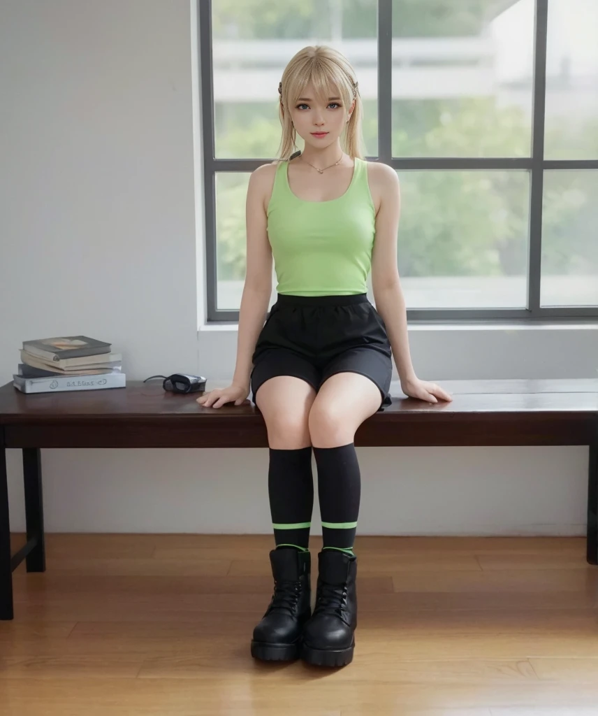 Marie Rose, olhos azuis claros, (melhor qualidade, ultra-detalhado), (realista:1.37), rosto lindo e detalhado, textura ultra-realista, rosto delicado, corpo delicado, batom vermelho, cores brilhantes. High definition, 8k. athletic body,