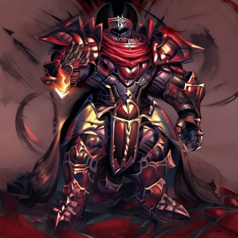 (masterpiece, best quality, detailed:1.2) (Pokémon) Incineroar, detailed full body, a knight's mechanical armor, glowing wide and heavy armor, wears full body armor. massive muscles, huge pecs, chiseled abs, huge pectorals, exaggeratedly huge muscles. wearing a cloak. unusually developed muscular body big muscle, pecs, triceps, traps, waist narrow, unusually developed muscular body, Dark knight, BlackKnight_fe, The claws are sharp, Sharp teeth, He wears a black cloak on his back.