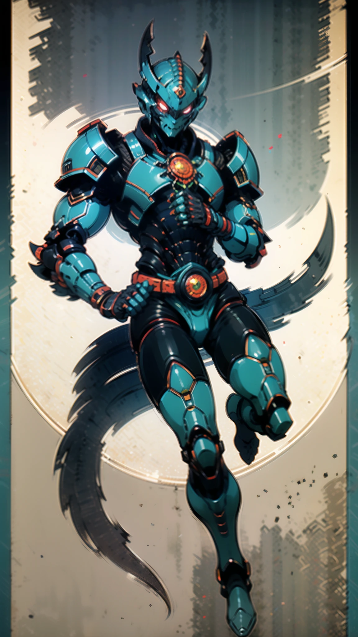 A man wearing a full-face helmet, a fantasy-style biomecha armored combat suit, green eyes, a composite layered chest armor, fully enclosed shoulder guards, matching arm and leg guards, the belt is adorned with dragon claw grasping orbs, primarily black with red accents, the design balances heavy with agility, a high-tech biological armor, concept inspired by dragons,stand on the top of a skyscraper in a futuristic sci-fi city, this character embodies a finely crafted fantasy-surreal style armored hero in anime style, exquisite and mature manga art style, ((male:1.5, element, plasma, energy)), metallic, real texture material, dramatic, high definition, best quality, highres, ultra-detailed, ultra-fine painting, extremely delicate, professional, perfect body proportions, golden ratio, anatomically correct, symmetrical face, extremely detailed eyes and face, high quality eyes, creativity, RAW photo, UHD, 32k, Natural light, cinematic lighting, masterpiece-anatomy-perfect, masterpiece:1.5