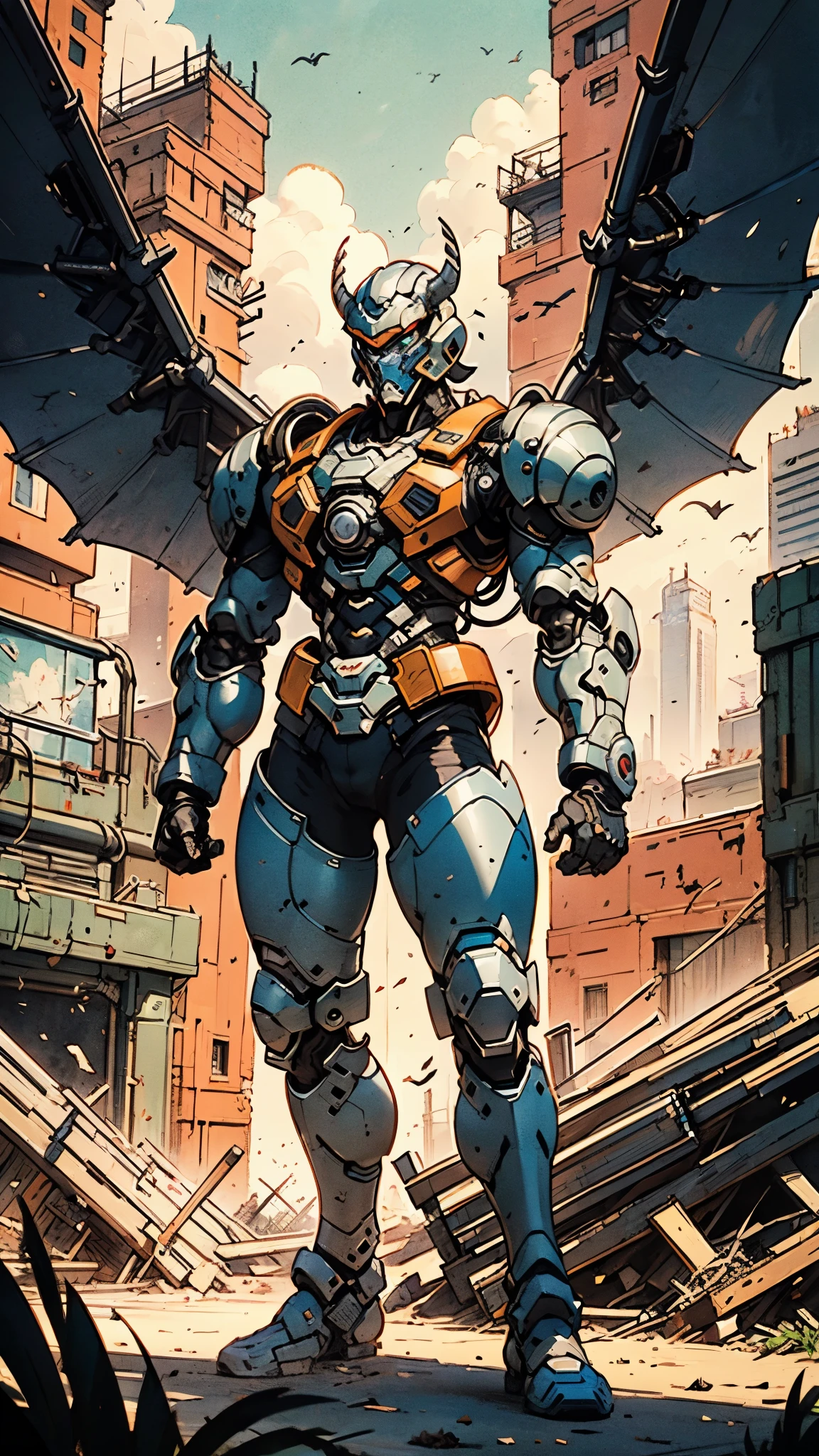 A man wearing a full-face helmet, a fantasy-style biomecha armored combat suit, green eyes, a composite layered chest armor, fully enclosed shoulder guards, matching arm and leg guards, the belt is adorned with dragon claw grasping orbs, primarily black with red accents, the design balances heavy with agility, a high-tech biological armor, concept inspired by dragons,stand on the top of a skyscraper in a futuristic sci-fi city, this character embodies a finely crafted fantasy-surreal style armored hero in anime style, exquisite and mature manga art style, ((male:1.5, element, plasma, energy)), metallic, real texture material, dramatic, high definition, best quality, highres, ultra-detailed, ultra-fine painting, extremely delicate, professional, perfect body proportions, golden ratio, anatomically correct, symmetrical face, extremely detailed eyes and face, high quality eyes, creativity, RAW photo, UHD, 32k, Natural light, cinematic lighting, masterpiece-anatomy-perfect, masterpiece:1.5