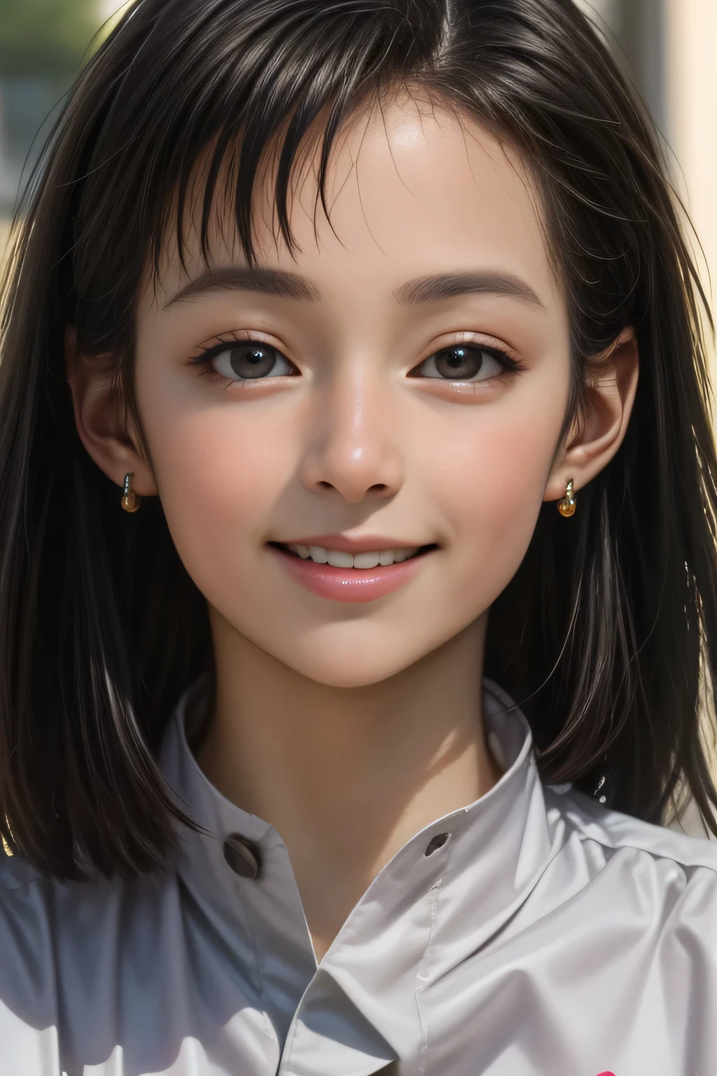 Close-up of the head，Yellow-brown hair，asiagirl，3D face，Wear fashionable and bright clothes，watered eyes，Sweet smile --S 400 --ar 3:4 --q 5 --niji 5