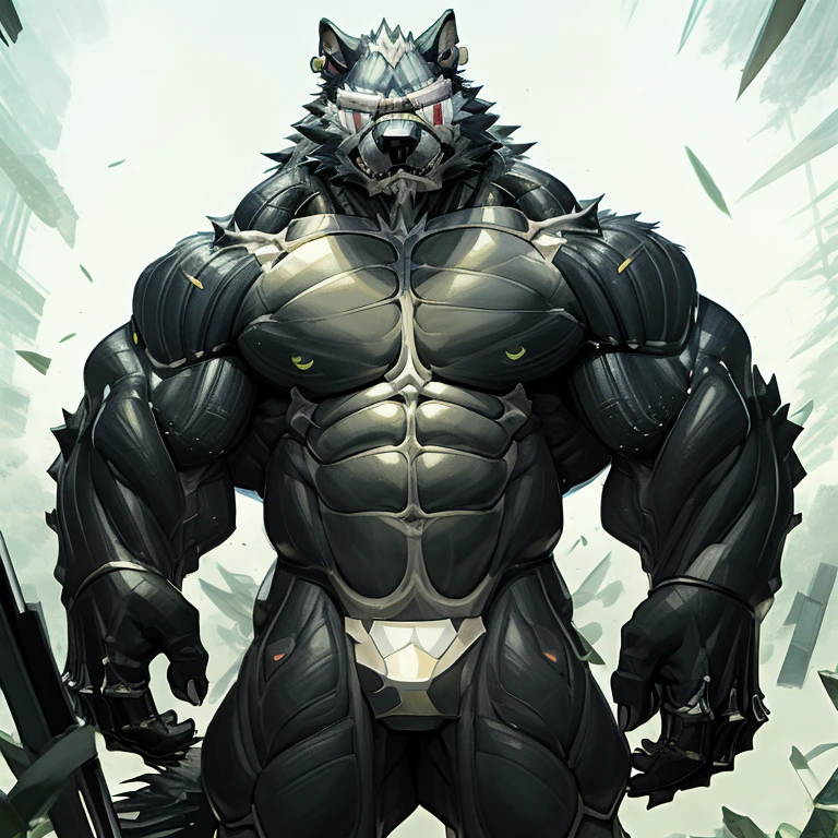 (masterpiece, best quality, detailed:1.2) detailed full body, 8K, freddy, wolf muscular werewolf, muscular! Commission for High Res,
unusually developed muscular body, body full of huge muscles. 
pectorales enormes. Exaggeratedly huge muscles. Gigachad Muscular, 8K, Masterpiece, highres, future fiction. black visor, Detailed head, Detailed Body,full body, Detailed abs, wearing crNanosuit,