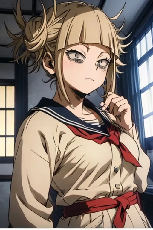 (girl1),(himiko toga),(Boku no hero academia),(pretty young woman),(),(wearing),+,(a uniform Japanese traditional school)