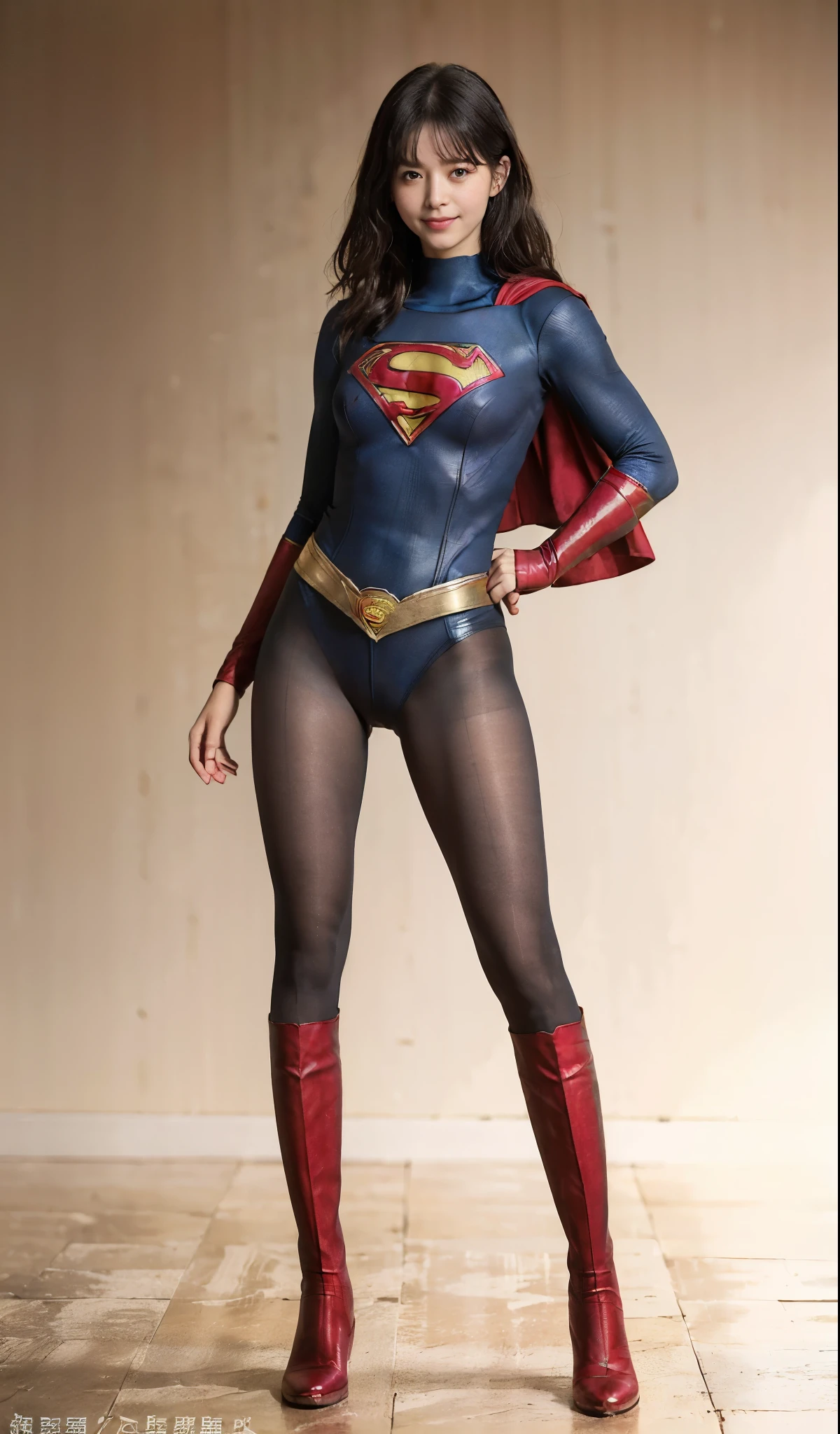 No background、(((Sweating profusely))).(((Beautiful legs in black tights.)))、(((Legally express the beauty of your smile)))、((((Make the most of your original images)))、(((体にぴったりフィットするSupergirl Costume)))、(((Supergirl Costume)))、(((short and beautiful hair)))、(((suffering)))、(((Please wear black tights....、Wear red boots)))、((Best image quality、8k))、((Highest quality、8k、masterpiece:1.3))、(((Preserve background )))、Sharp focus:1.2、Beautiful woman with perfect figure:1.4、Slim Abs:1.2、Wet body:1.5、Highly detailed face and skin texture、8k