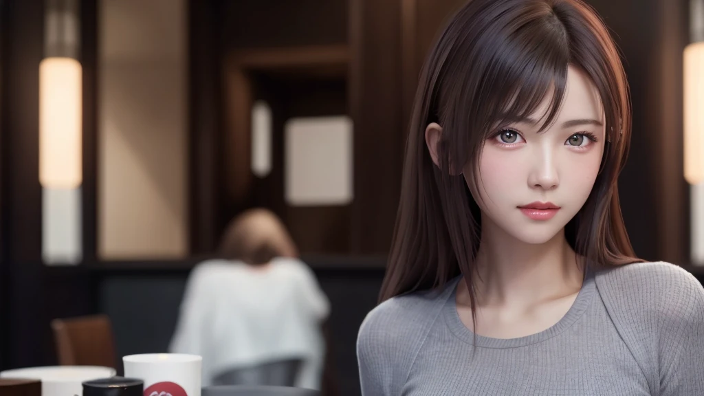 8k, highest quality, Tabletop:1.2), (Realistic, Photorealistic:1.37), highest quality, Tabletop, Beautiful young woman, Embarrassed look, Tie your hair back, Kamimei、Messy mood, Movie Background, tired, Light skin tone