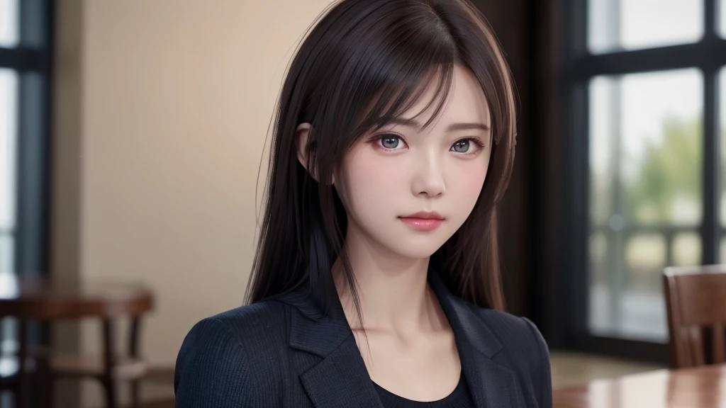 8k, highest quality, Tabletop:1.2), (Realistic, Photorealistic:1.37), highest quality, Tabletop, Beautiful young woman, Embarrassed look, Tie your hair back, Kamimei、Messy mood, Movie Background, tired, Light skin tone
