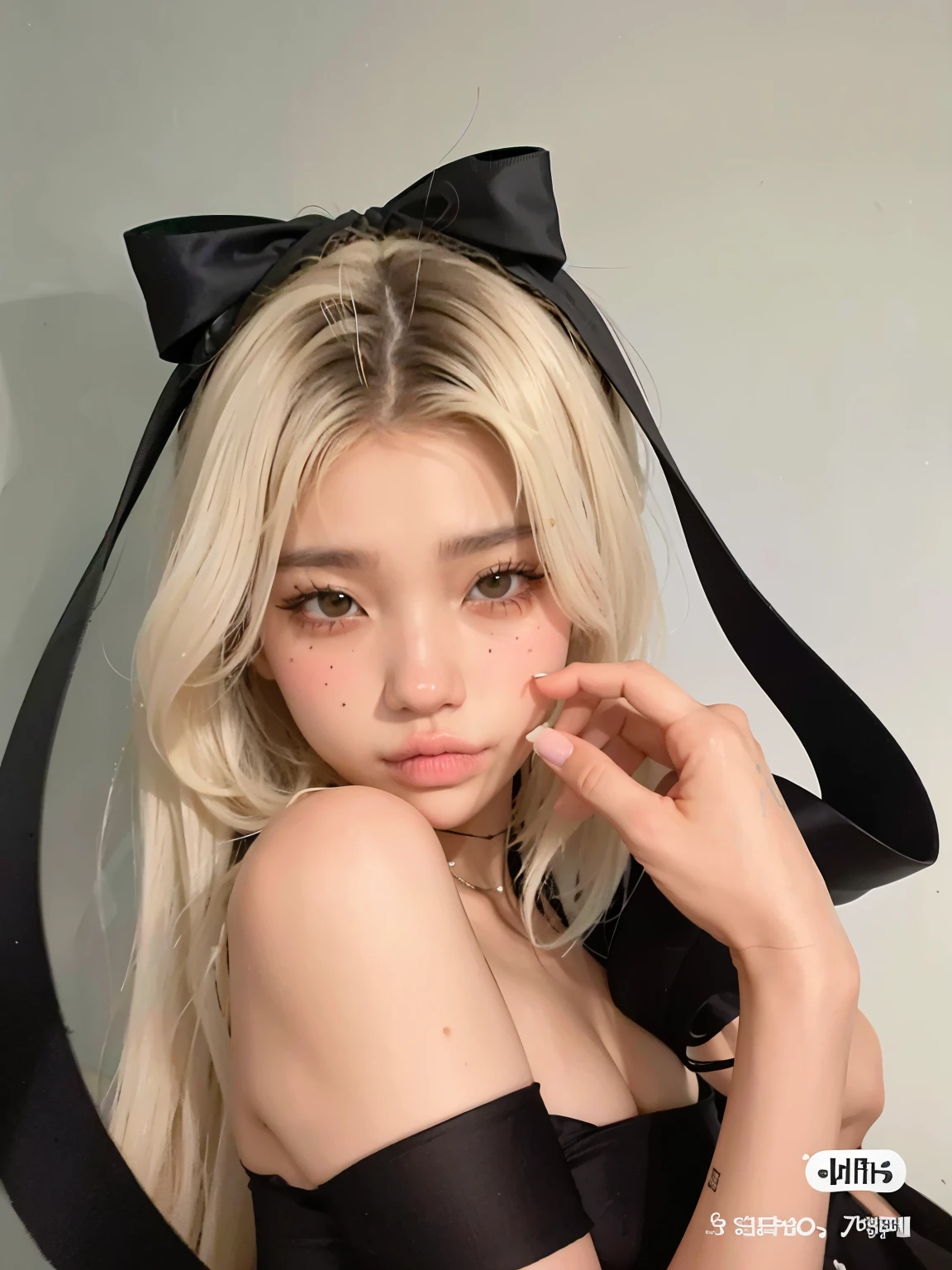 Close de uma mulher com um link preto na cabeça, arco grosso, parque roseanne de blackpink, link, Ulzzang, coreana, cruel korean goth girl, heonhwa choe, Lalisa Manobal, Jaeyeon Nam, Delfina Hermosa, Jinyoung Shin, con coletas negras, Penteado com corte Hime branco, com orelhas de coelho