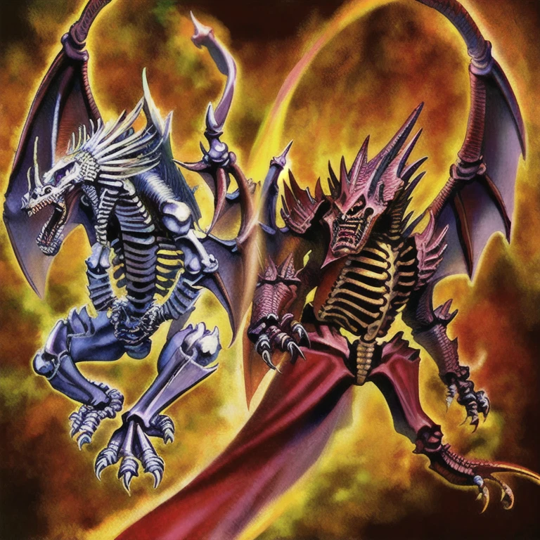 Skeleton Dragon RAW Photo, highest quality, High resolution, Realistic　Yu-Gi-Oh illustration