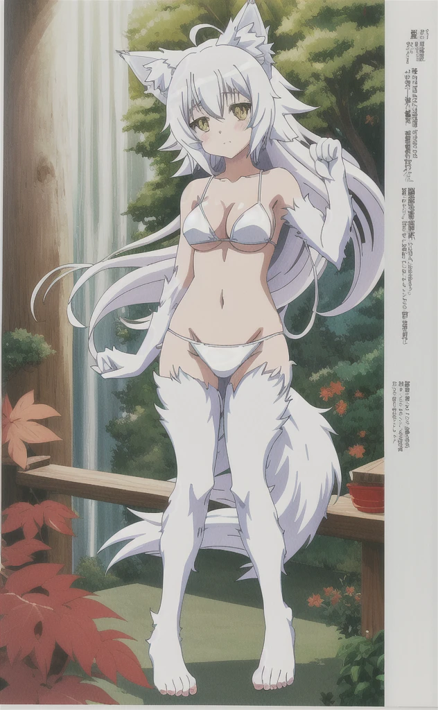 anime girl with cat ears and tail in a white bikini, neferpitou, holo is a wolf girl, anime catgirl, white cat girl, cute anime catgirl, seductive anime girl, beautiful anime catgirl, white - haired fox, holo if a wolf girl, wolf ears, attractive cat girl, nyaruko-san, anime moe artstyle