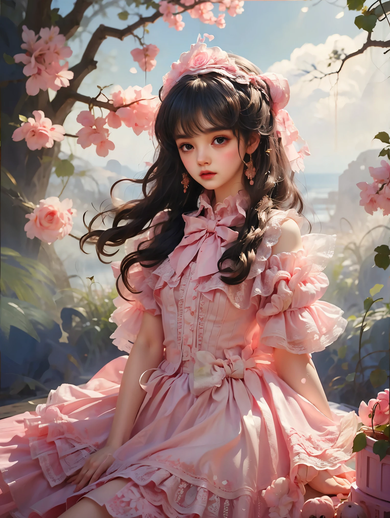 1girl, beauty, Wearing a rose-red ****ta magic dress，Beautiful eyes，Beautiful hair accessories，背景是beauty的魔法室，****ta style，Second Dimension，Masterpiece，High quality and high resolution，comics，Small fresh, cowboy shot, UHD, retina, ccurate, anatomically correct, textured skin, super detail, award winning, best quality, 8k, 1lltnh1