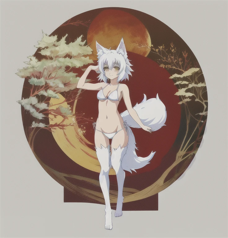 anime girl with cat ears and tail in a white bikini, neferpitou, holo is a wolf girl, anime catgirl, white cat girl, cute anime catgirl, seductive anime girl, beautiful anime catgirl, white - haired fox, holo if a wolf girl, wolf ears, attractive cat girl, nyaruko-san, anime moe artstyle