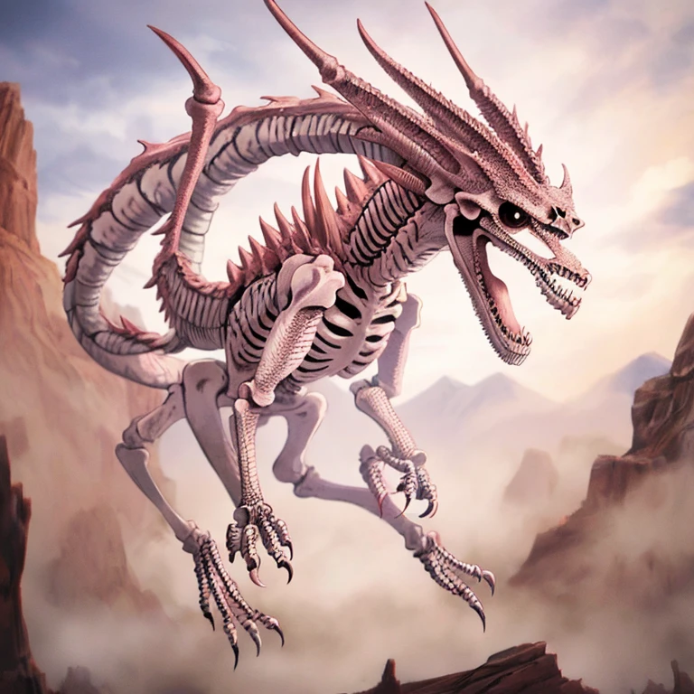 Skeleton Dragon RAW Photo, highest quality, High resolution, Realistic
