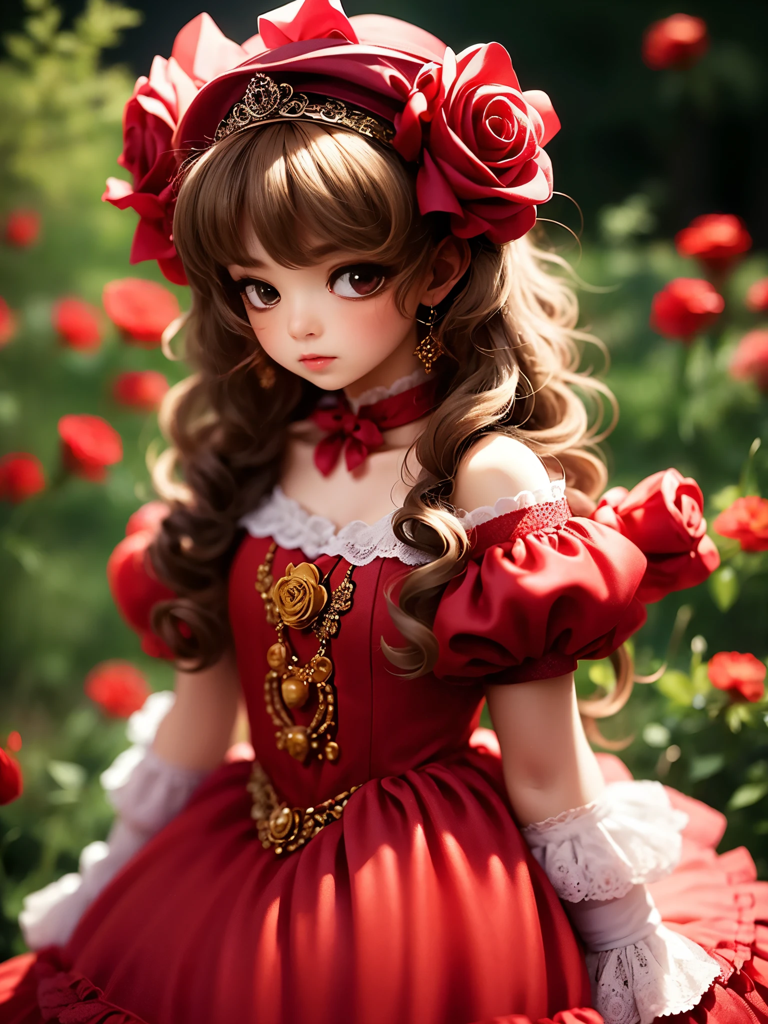1girl, beauty, Wearing a rose-red Lolita magic dress,Beautiful eyes,Beautiful hair accessories,背景是beauty的魔法室,Lolita style,Second Dimension,Masterpiece,High quality and high resolution,comics,Small fresh, cowboy shot, UHD, retina, ccurate, anatomically correct, textured skin, super detail, award winning, best quality, 8k, 1lltnh1