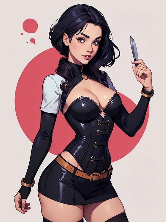Xena Personagem Christina Ricci cabelo preto estilo Morticia AddamsImagem de desenho animado de uma mulher .Ilustra??o estilo desenho animado, estilo de arte dos desenhos animados, estilo de arte dos desenhos animados, digital illustration style, design de personagens altamente detalhado, arte digital detalhada fofa, City fan art, Design style digital illustration style Like character in Tekk, Design de personagens de retrato, beautiful digital illustration, retrato de alta qualidade, Arte em quadrinhos, mulher jovem cabelo com transas lindas . Queen Anna of ArendelleBeautiful lined eyes Medium large bust and wonderful sexy clothes. image expression of sexual desire from waist to head illustration Queen Anne of Arendelle atompunk style Fallout 4 playboy magazine style pose Character wearing clothesCartoon style corsets clothes from hell Harley Quinn cartoon of a woman .Ilustra??o estilo desenho animado, estilo de arte dos computadores roupas de vampira desenhos animados, estilo de arte dos desenhos animados, smile showing teeth Digital illustration style, design de personagens altamente detalhado, arte digital detalhada fantasia sensualizando Design de personagens de retrato, beautiful digital illustration, retrato de alta qualidade, Arte em quadrinhos, mulher jovem. expression of sexual desire white background cartoon style:1.2), lisa Simpsons mulher Imagem de desenho animado de uma mulher , roupas sensuais , garota super fofa, authoritative would be facial expressionIllustrate??o estilo desenho animado, estilo de arte dos desenhos animados, estilo de arte dos desenhos animados, digital illustration style, there is a woman in a corset and stockings holding a knife, alena aenami and artegerm, range murata and artegerm, extremely detailed artegerm, artegerm and ilya kushinov, even model | artegerm, ilya kuvshinov and artegerm, artegerm style, artegerm and rossdraws