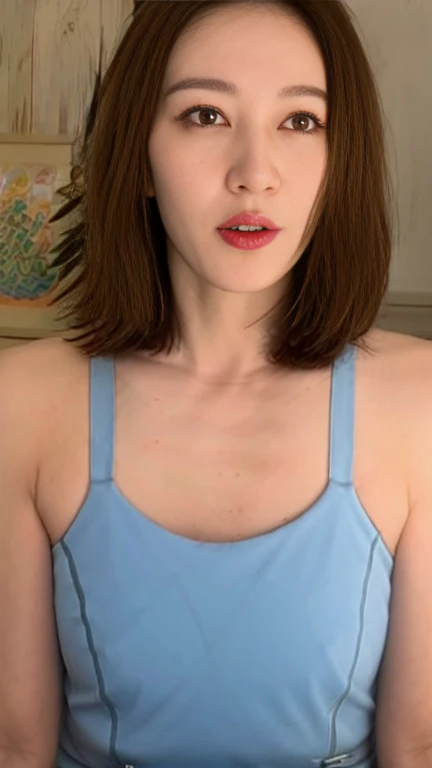 (best quality), (very aesthetic), (ultra-detailed), (best illustration),a mature female,Perfect Face,MKMami,(full_body),skinny,MILF,big tit,huge nipple,black hair,NSFW,Panting