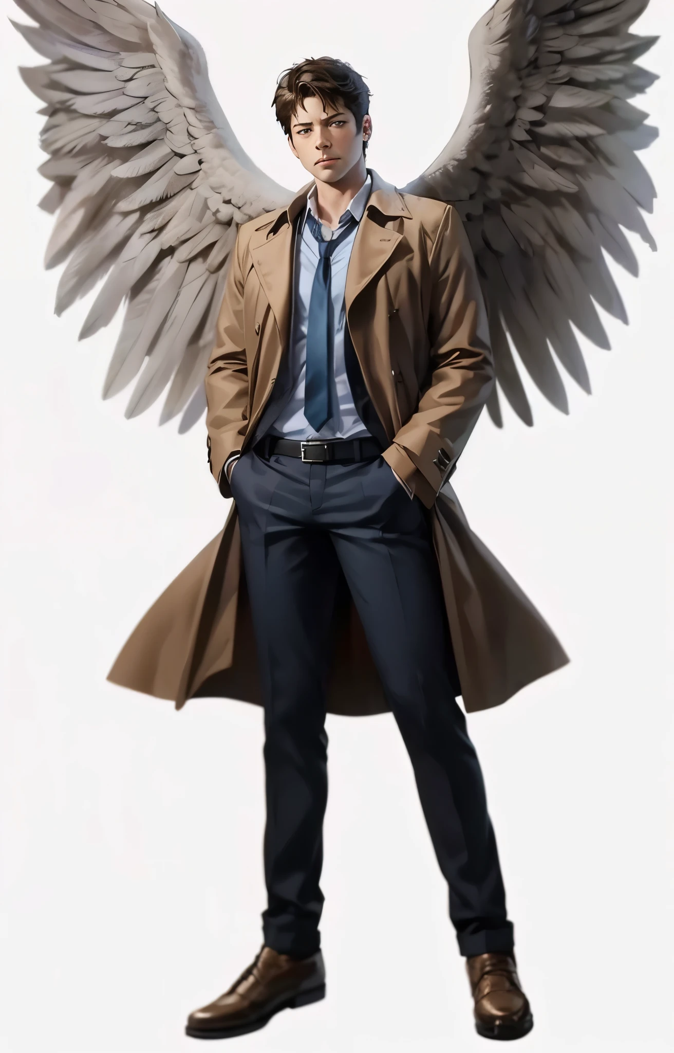 Castiel, serie sobrenatural, Misha Collins, extremamente realista, muito lindo, grande asas, fitness