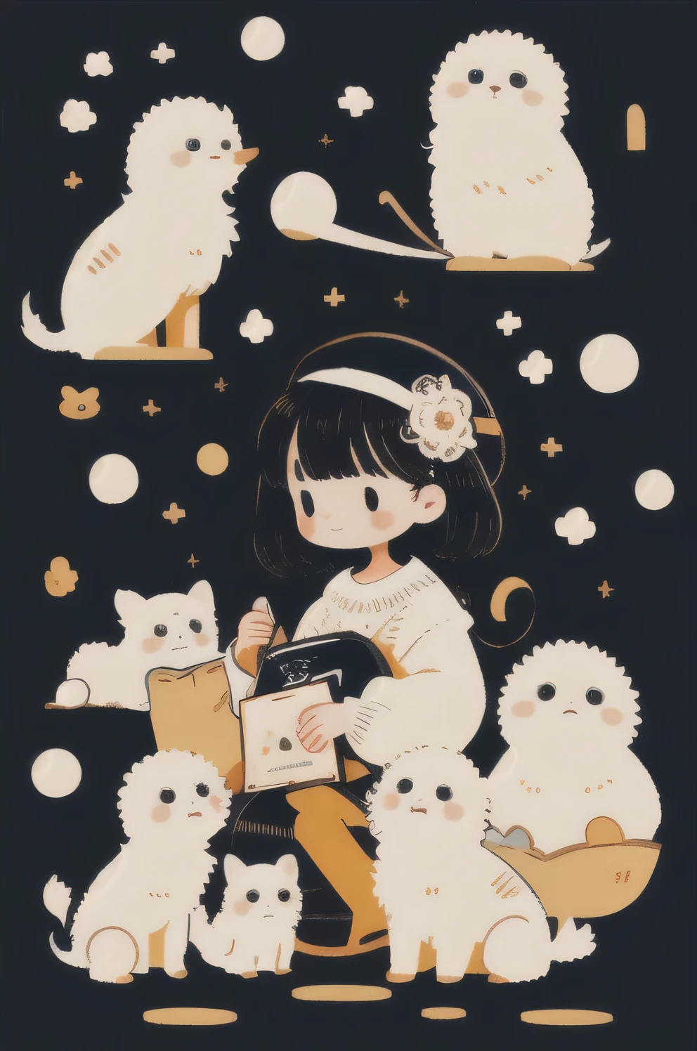 masterpiece, highest quality, Ultra-high resolution, beautiful, Visually stunning, elegant, Amazing details, Award-winning art, c1b1, Little, Cute Style,
