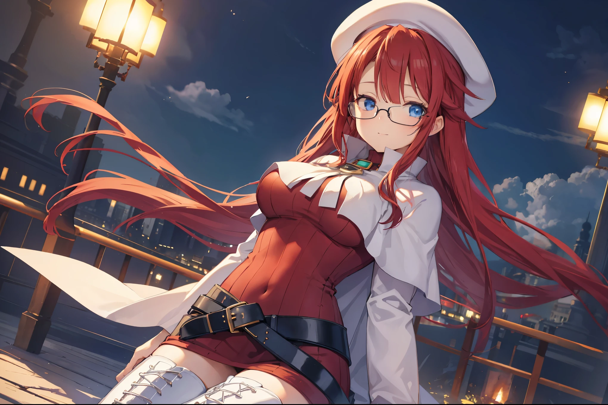 pov,(nsfw:1.2),summonnightaty, aty, (young:1.3),long hair, blue eyes, red hair, beret, hat, glasses,
BREAK long hair, thighhighs, hat, dress, boots, glasses, belt, cape, sweater, zettai ryouiki, beret, thigh boots, white footwear, ribbed sweater, loose belt,solo,
BREAK outdoors, fantasy,on_a_ship,
BREAK (masterpiece:1.2), best quality, high resolution, unity 8k wallpaper, (illustration:0.8), (beautiful detailed eyes:1.6), extremely detailed face, perfect lighting, extremely detailed CG, (perfect hands, perfect anatomy),covered_nipples,covered_navel,light_smile ,(half_eyes:1.4),sword,armpit,sleepy,dynamic_standing,barrel,red_sweater,apart_legs,magical_effect,focus_breasts,spread_legs, (Labia minora:1.5),sitting,