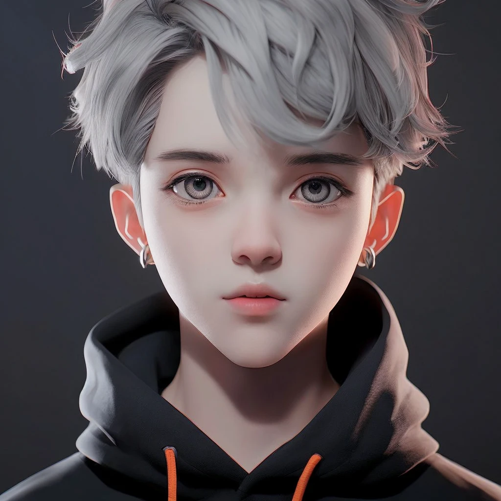 Close-up of a man in a hoodie and hoodie, Guviz-style artwork, Realistic anime 3 D style, Kawaii realistic portrait, realistic art style, Anime style. 8K, realism art style, anime realism style, Guviz, Fanart Meilleure ArtStation, anime styled 3d, 3 d anime realistic, Detailed anime soft face
