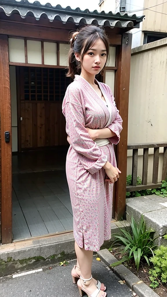 Japanese、girl、Fair skin、very slender、high resolution、Yukata figure、laughing